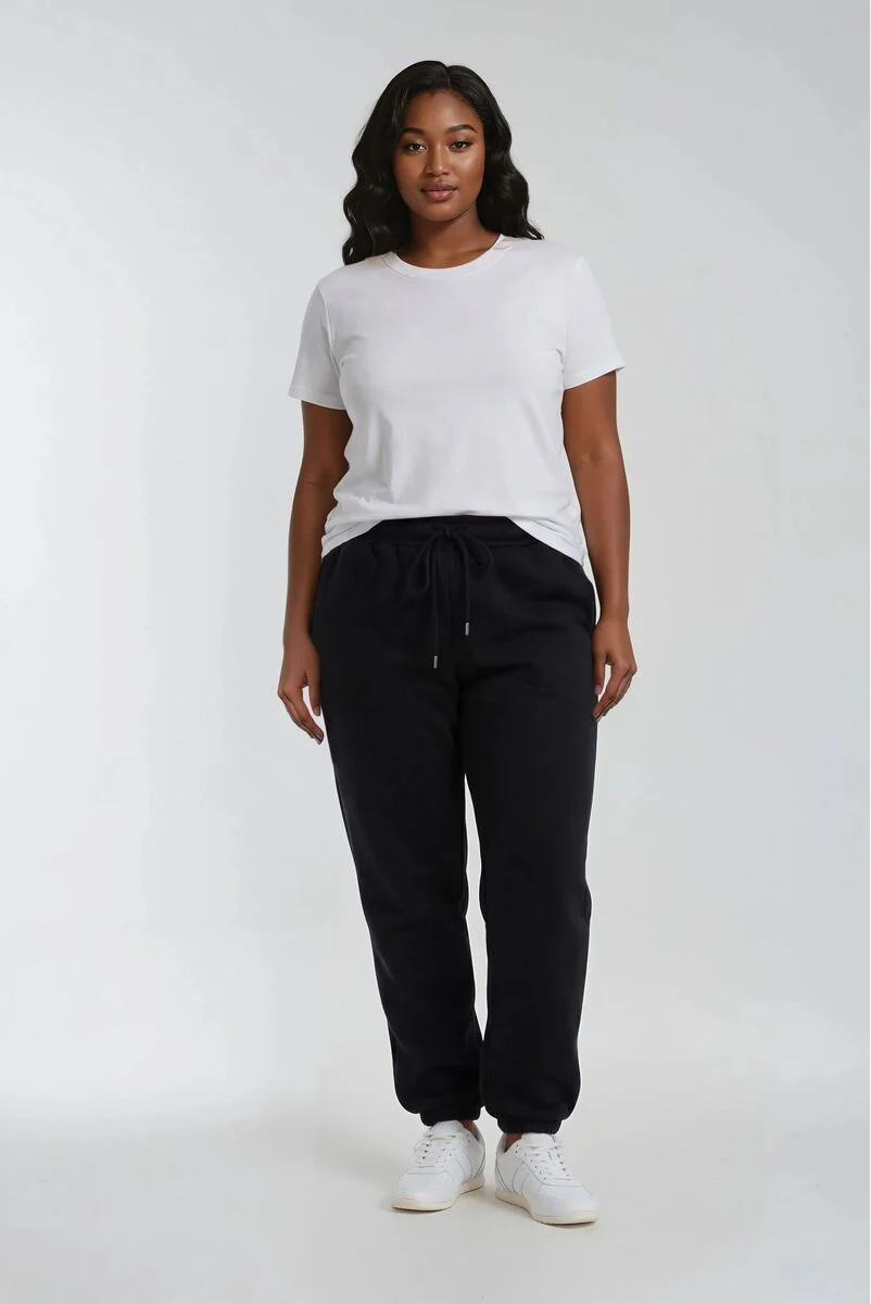 Plus Size Drawstring Elastic-Hem Sweatpants
