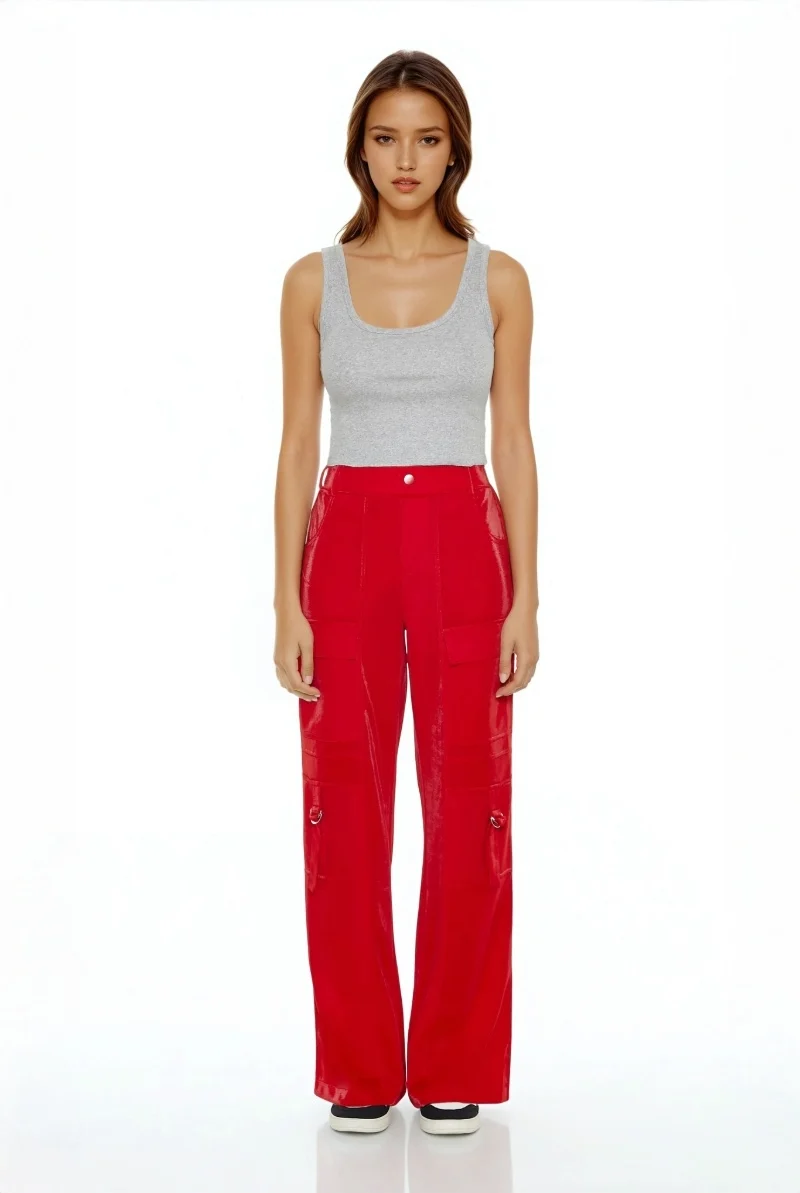 Wide-Leg Utility Cargo Pants