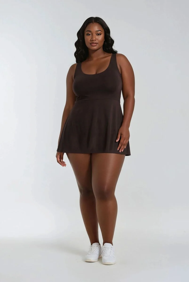 Plus Size Crisscross Halter Romper Dress