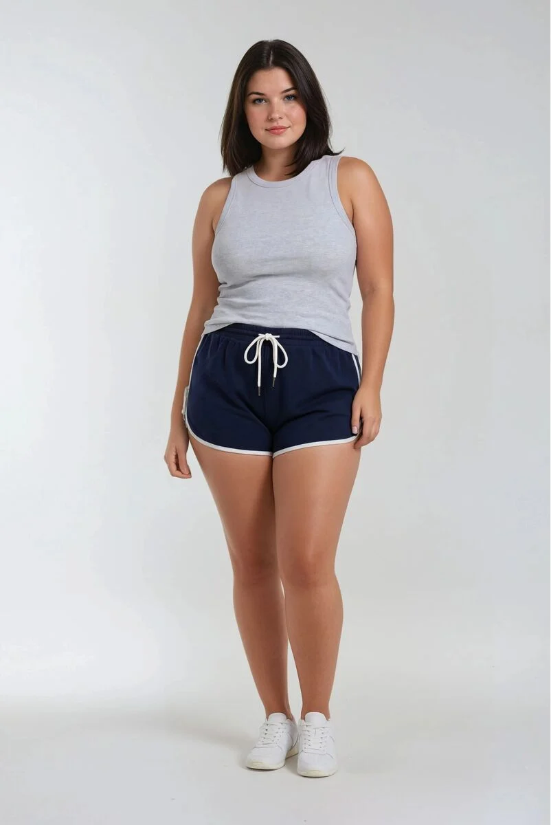 Plus Contrast Trim Shorts