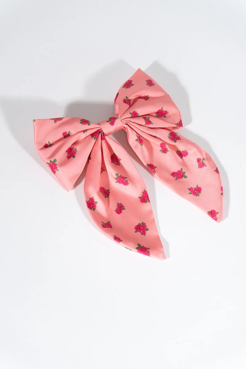 Floral Print Hair Bow
