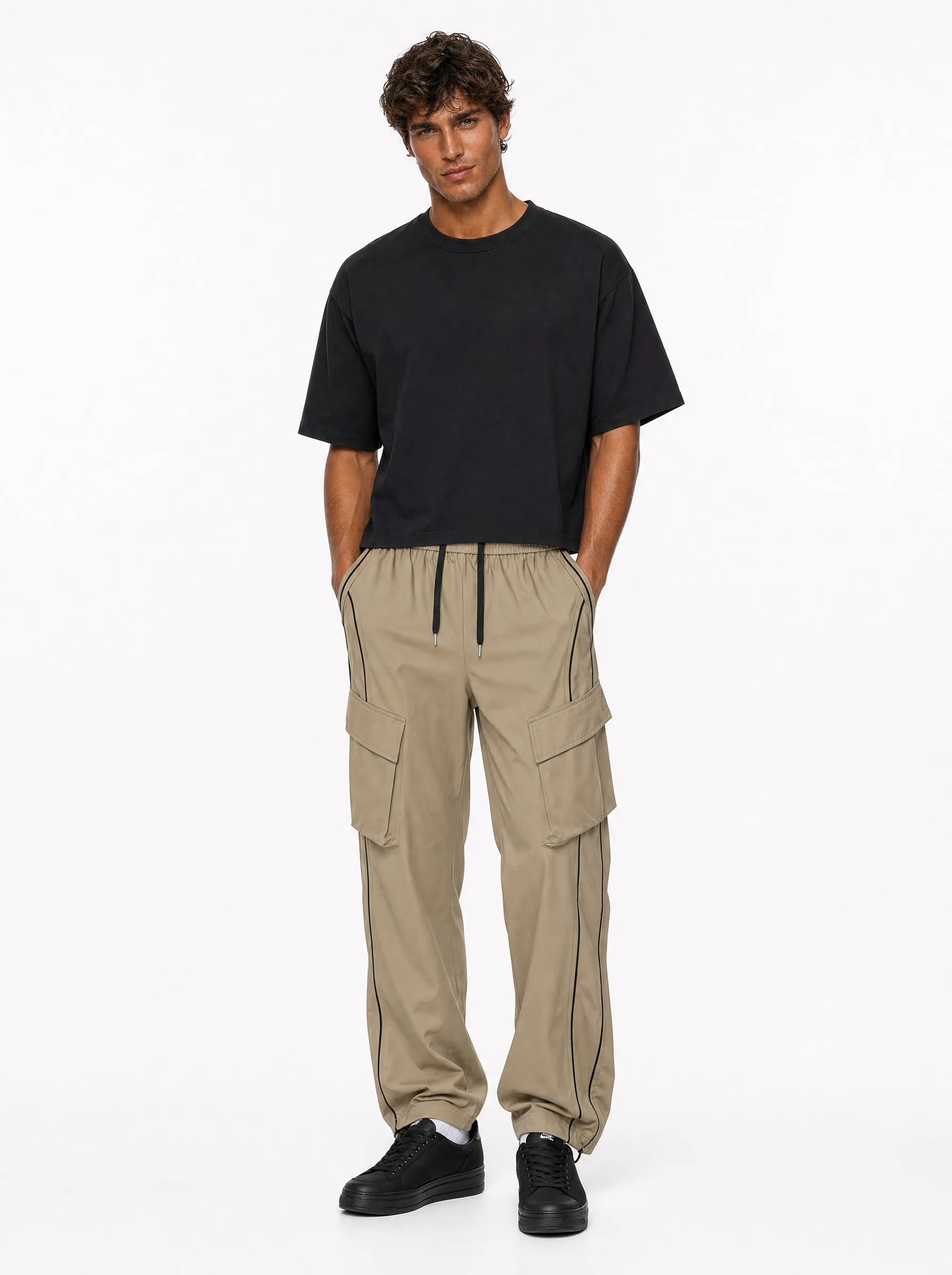 Baggy Drawstring Cargo Pants