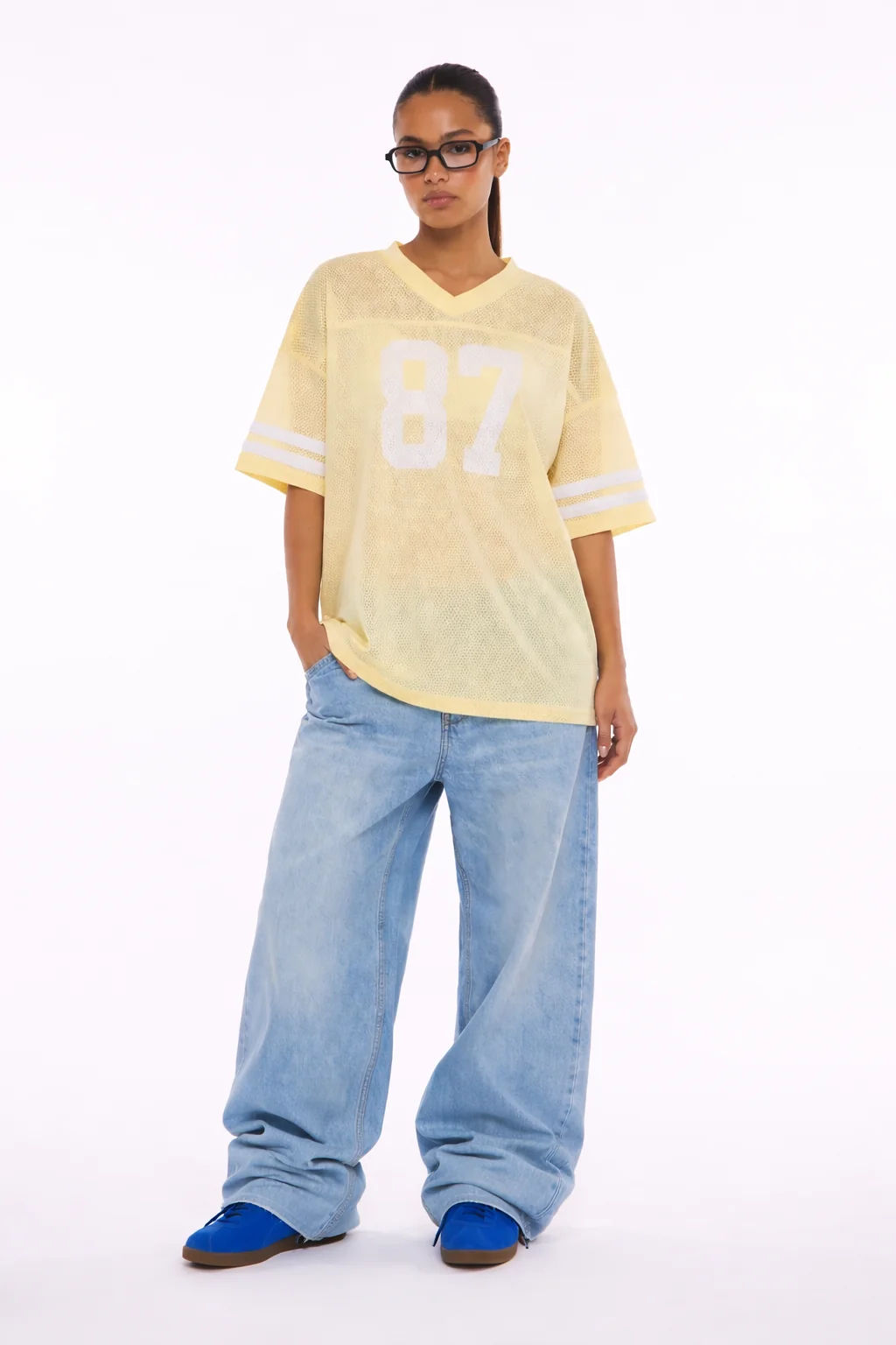 Oversized Graphic Mesh Jersey Tee