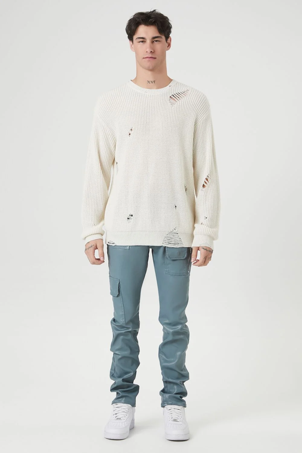 Mid-Rise Cargo Skinny Jeans