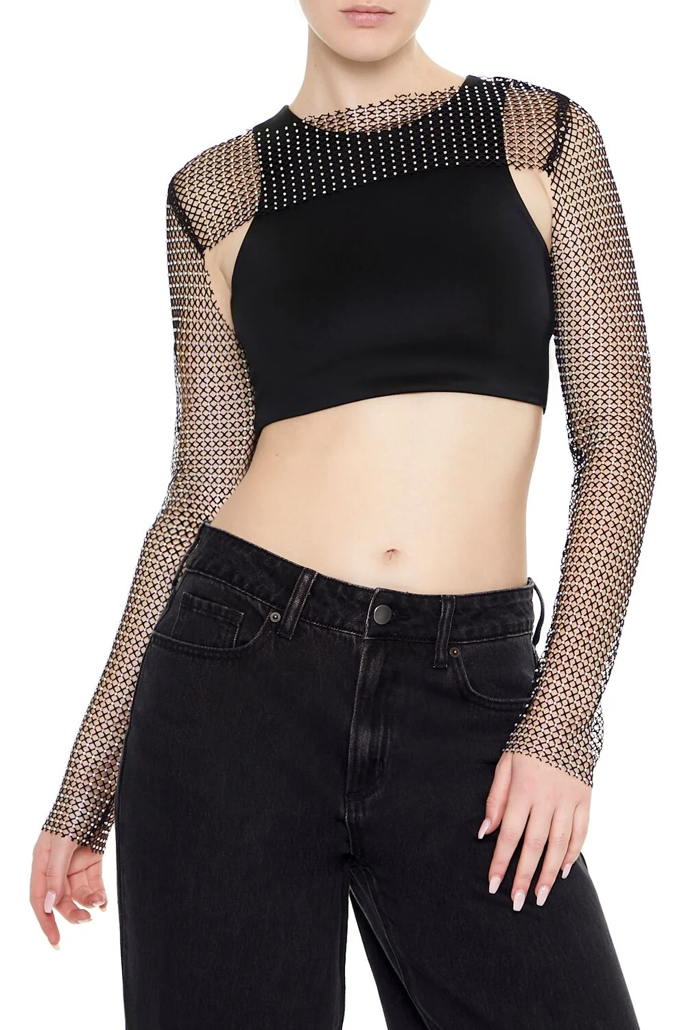 Rhinestone Fishnet Shrug