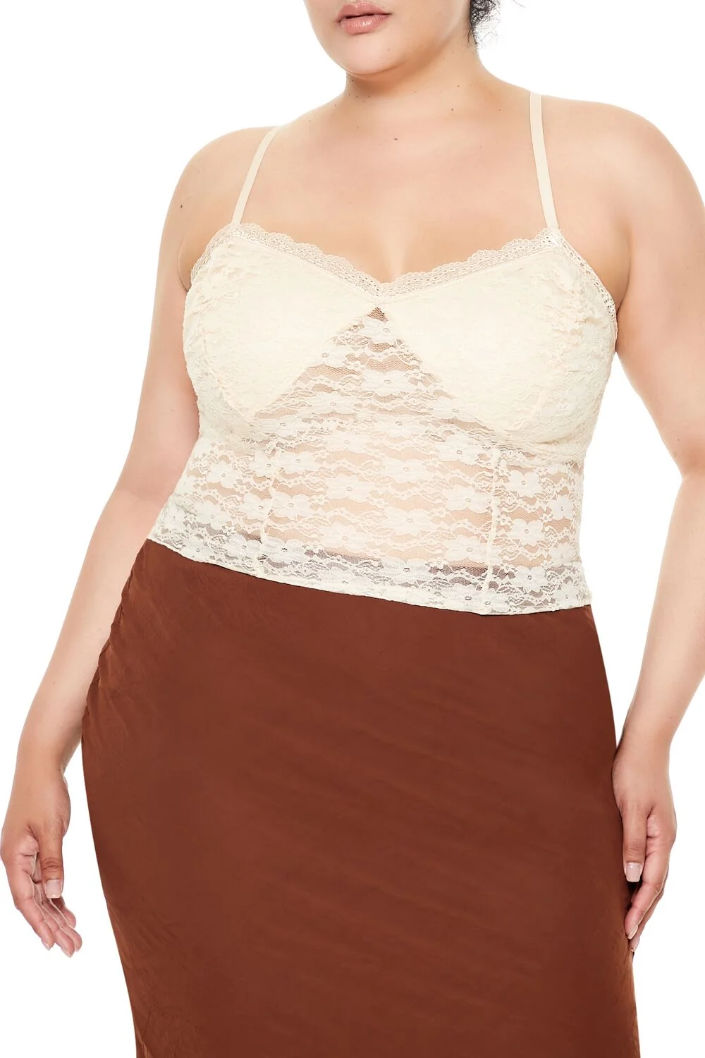 Plus Size Sheer Lace Cami