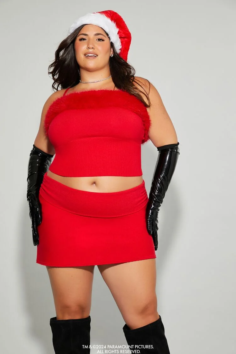 Plus Size Mean Girls Faux Fur Sweater-Knit Cami