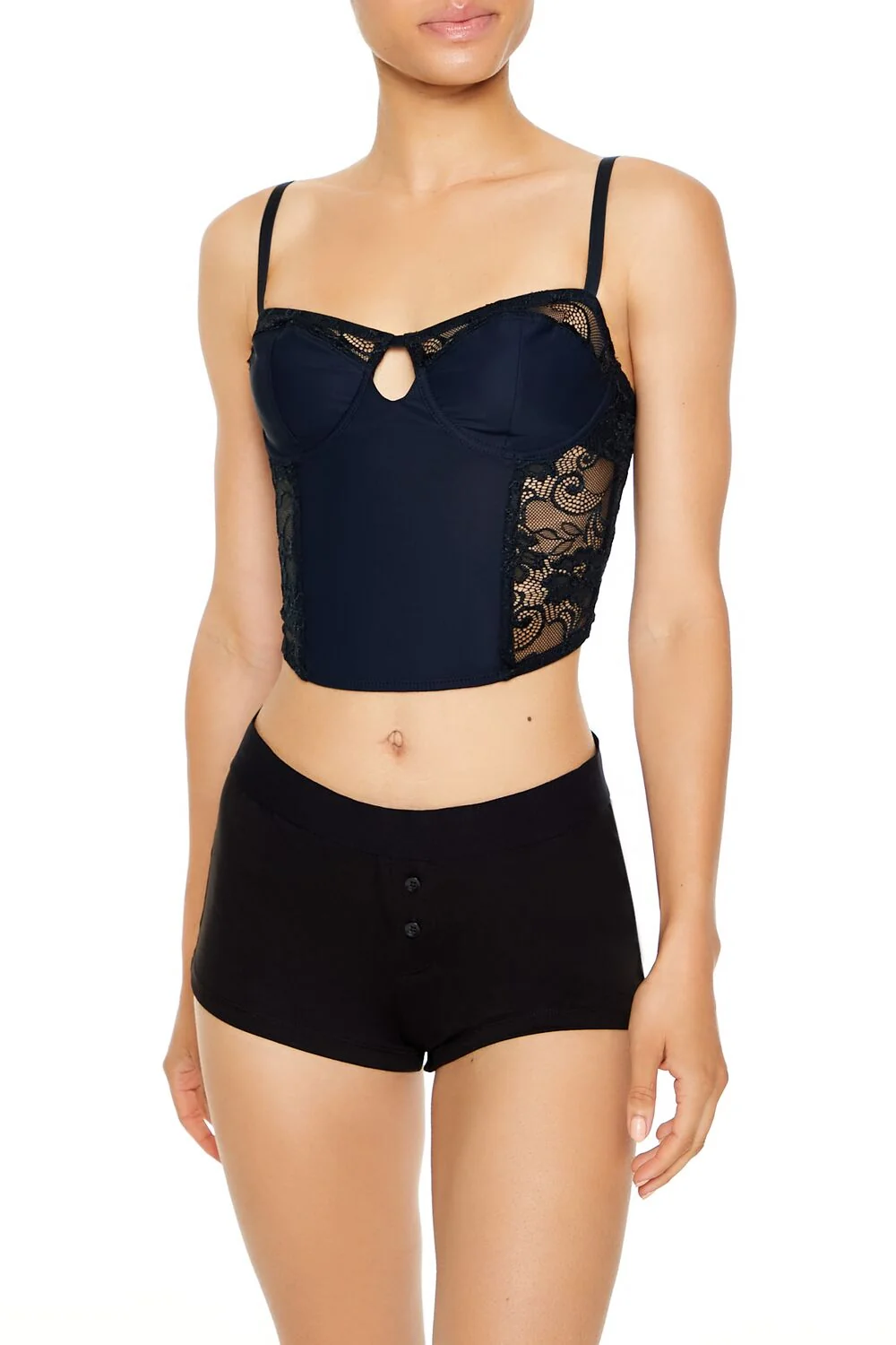 Sheer Lace Underwire Corset Bra