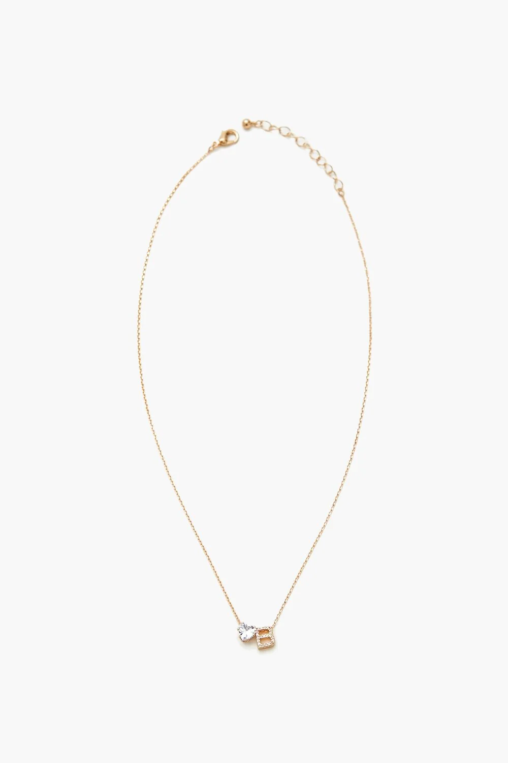 Faux Gem Initial Charm Necklace