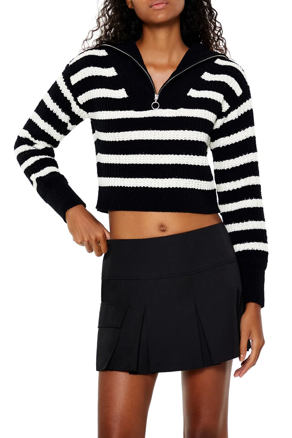 Striped Half-Zip Sweater