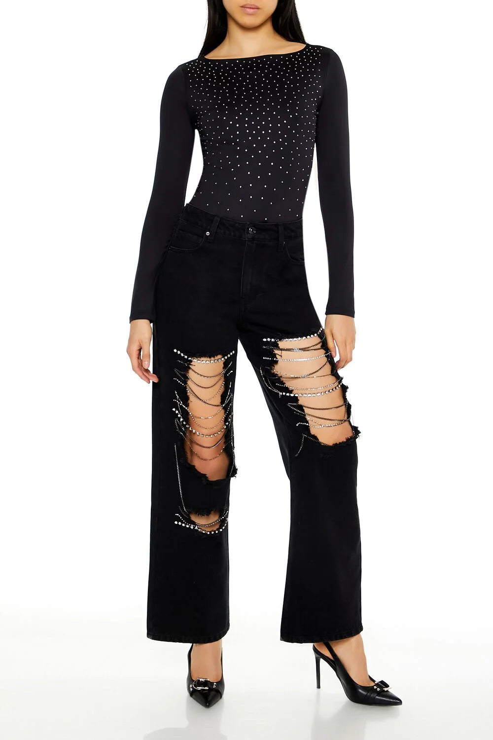Contour Sculpt Rhinestone Bodysuit