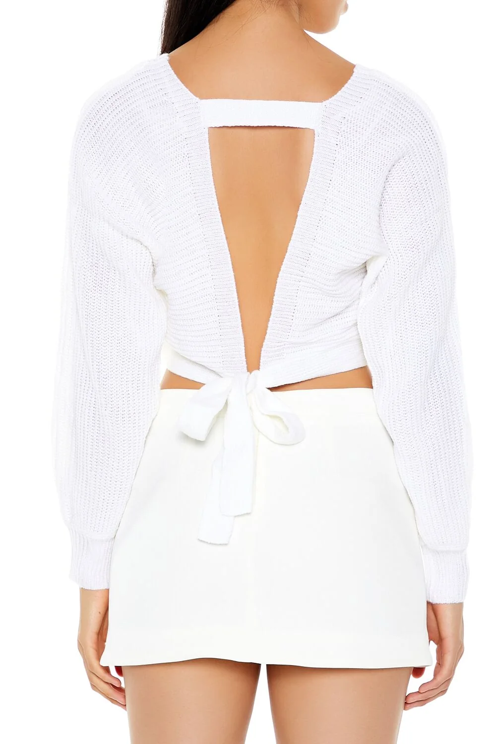 Open-Back Cropped Sweater