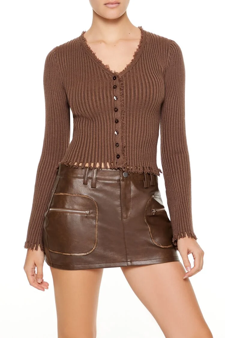 Frayed Cardigan Sweater