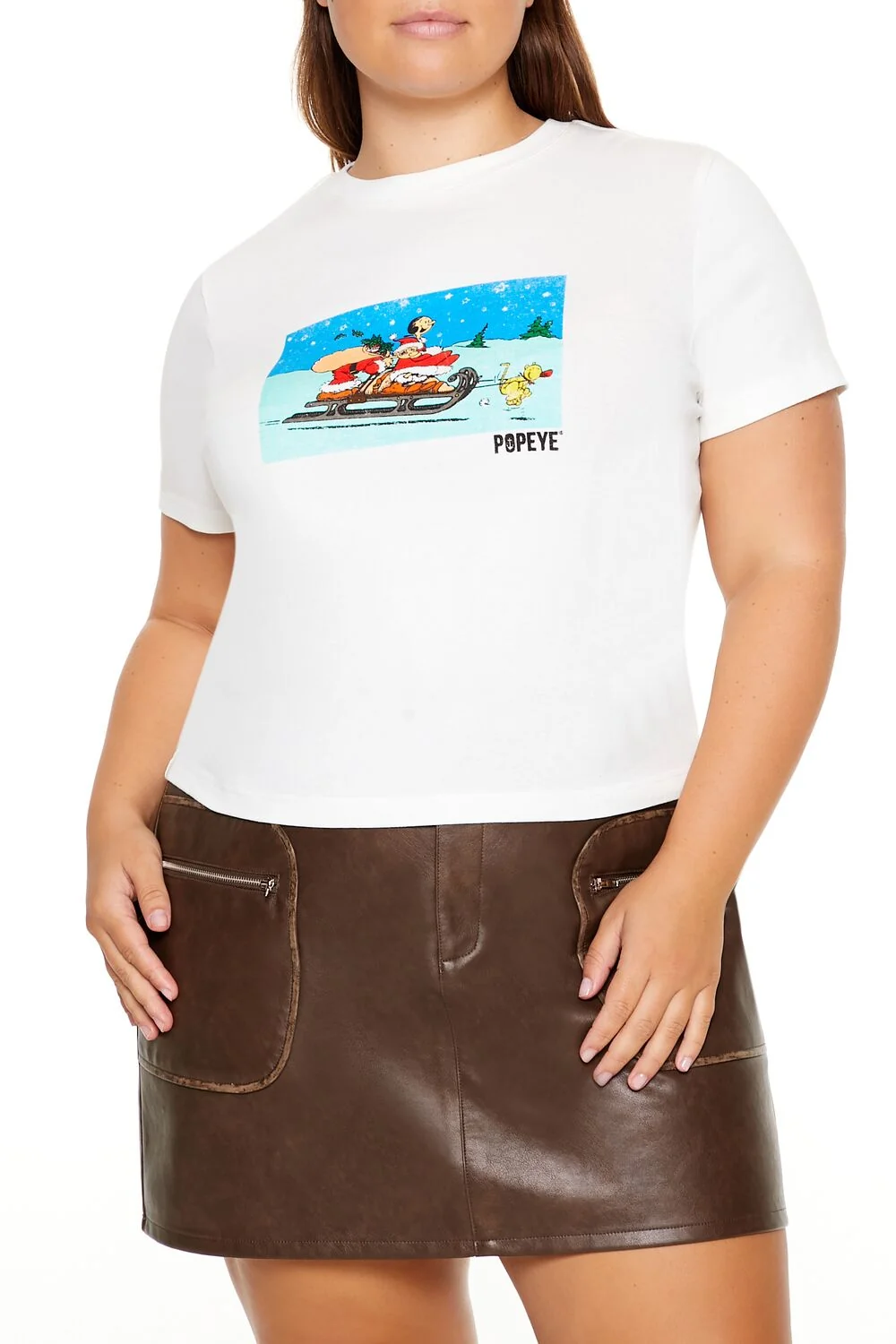 Plus Size Popeye Christmas Baby Tee