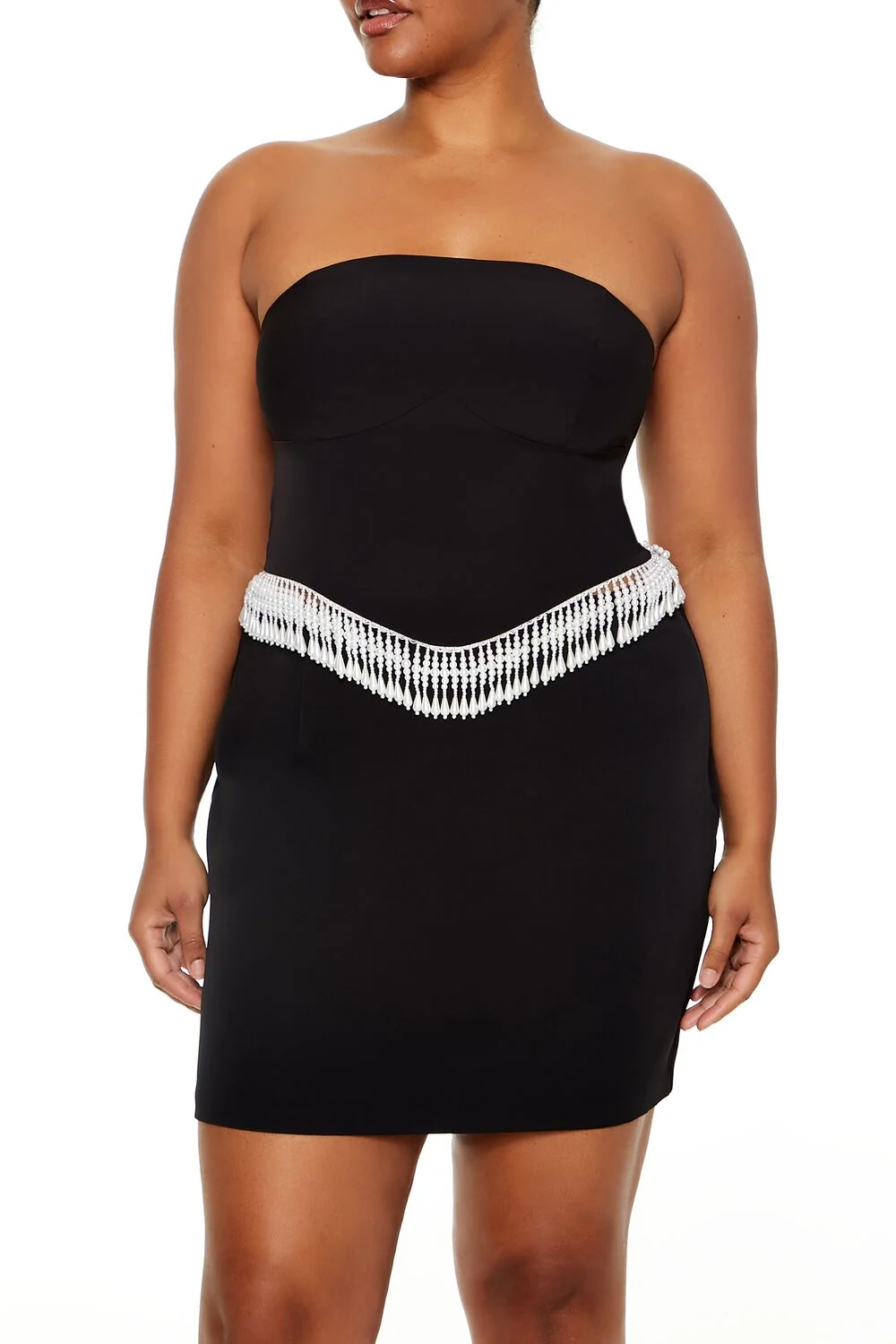 Plus Size Beaded-Trim Tube Top