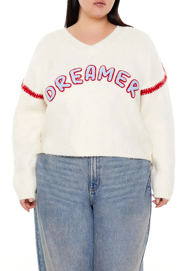 Plus Size Dreamer Fuzzy Knit Sweater