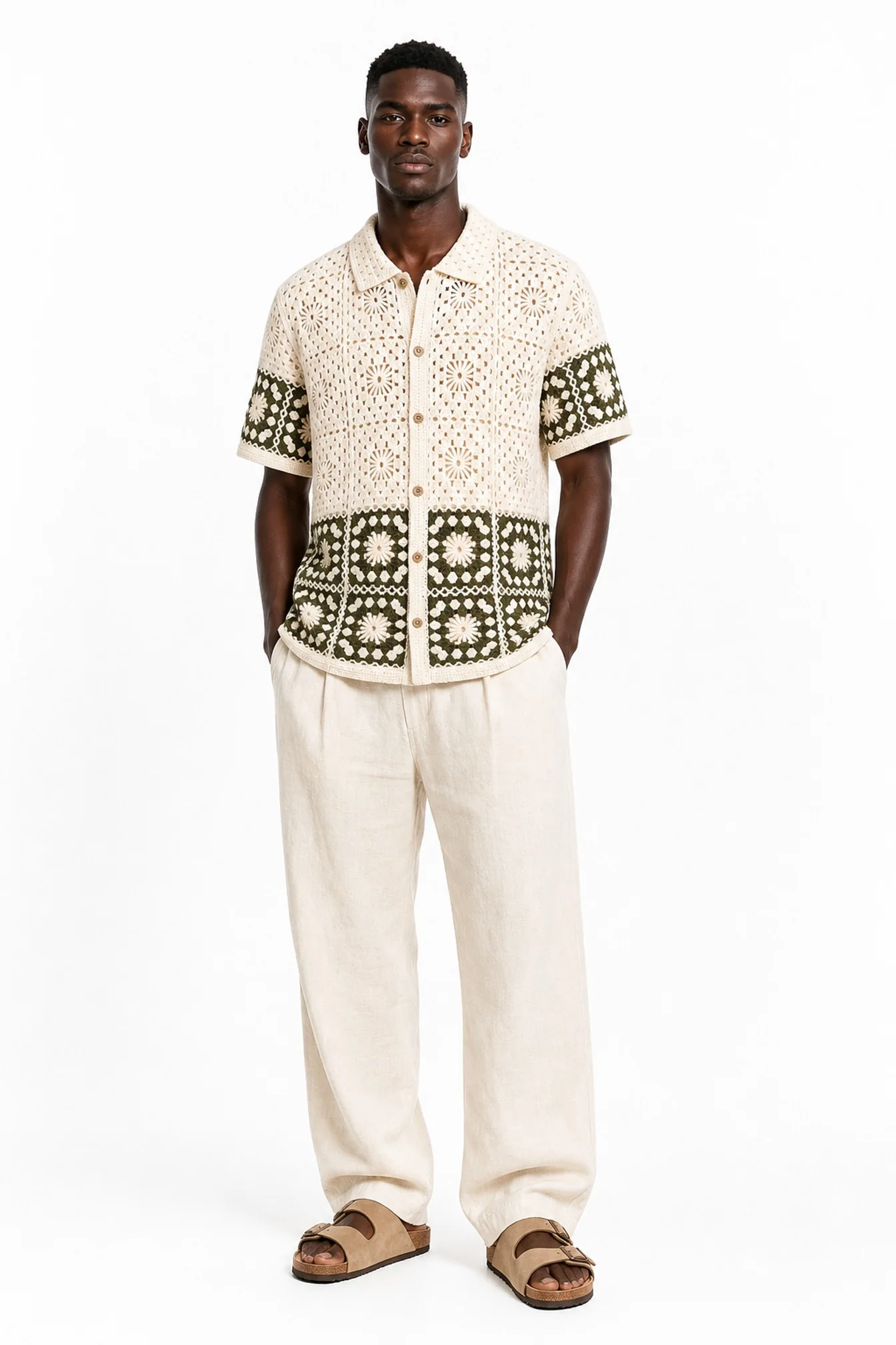 Crochet Button Front Shirt